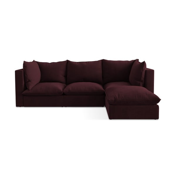 Divano angolare burgundy (con penisola a destra/con chaise lounge) Manao – Makamii
