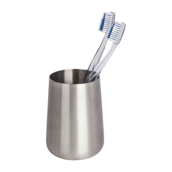 Bicchiere per spazzolino da denti in acciaio, argento Solid - Wenko