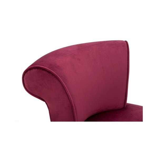 Poltrona imbottita in rosso bordeaux con schienale basso Paris - Mauro Ferretti-image-4