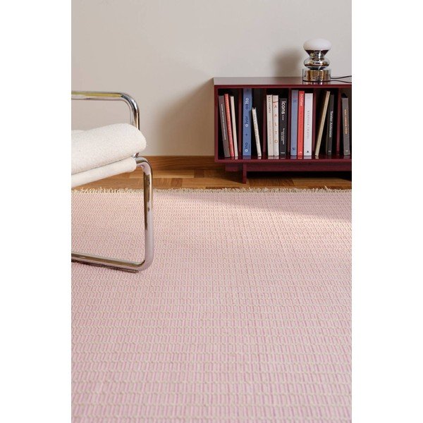 Passatoia rosa in cotone tessuta a mano 80x150 cm Irma – Jotex-image-1
