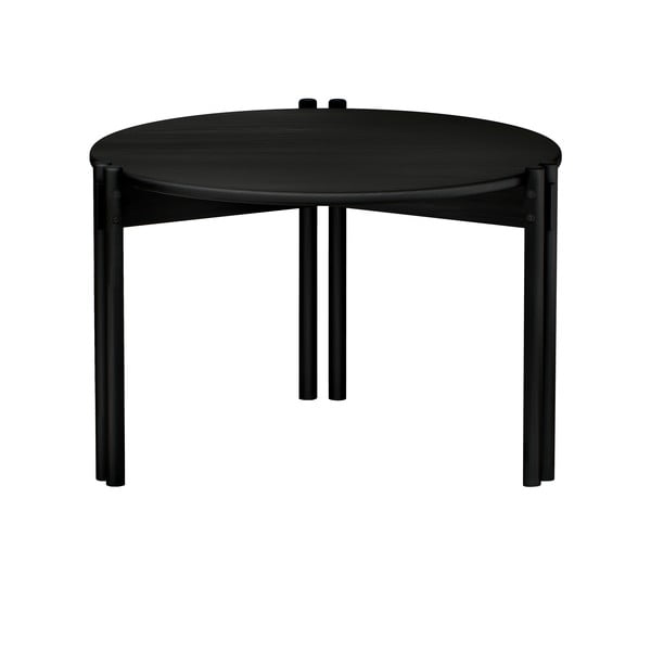 Tavolino rotondo nero in legno di pino ø 60 cm Sticks - Karup Design