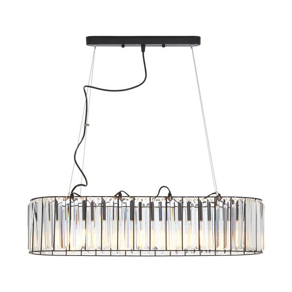 Lampadario in metallo con paralume in vetro Akiko – Premier Housewares-image-3