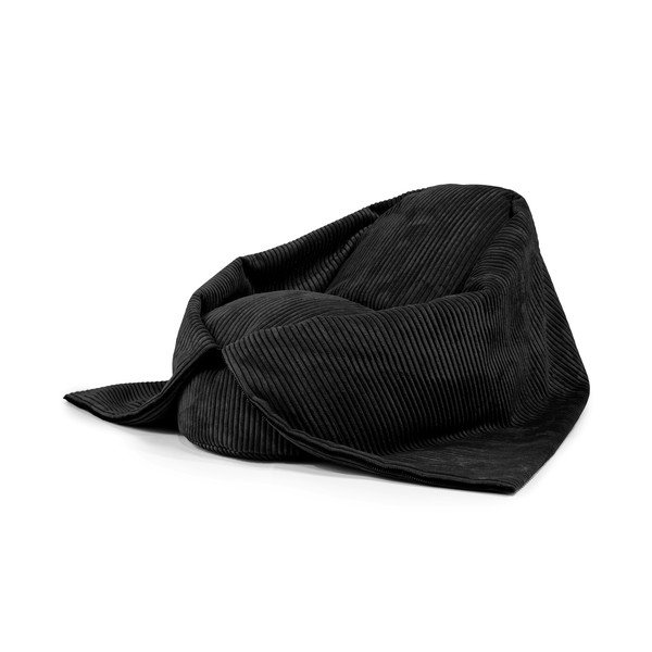 Pouf a sacco per bambini nero con rivestimento in velluto a coste Cocoon 80 – SLOWDOWN