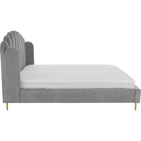 Letto imbottito grigio , 180 x 200 cm Glamour - Westwing Collection-image-3