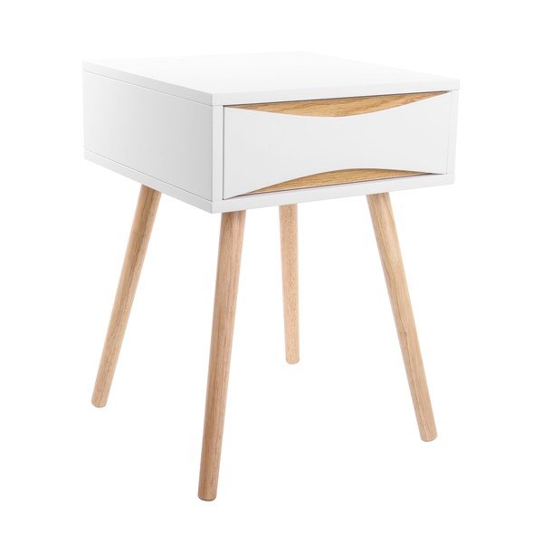 Bílý noční stolek Leitmotiv Cabinet Buoyant