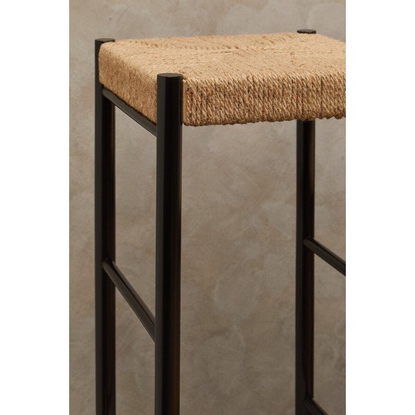Sedia da bar nera/di colore naturale in faggio massiccio (altezza della seduta 72 cm) Bandar – Premier Housewares-image-4