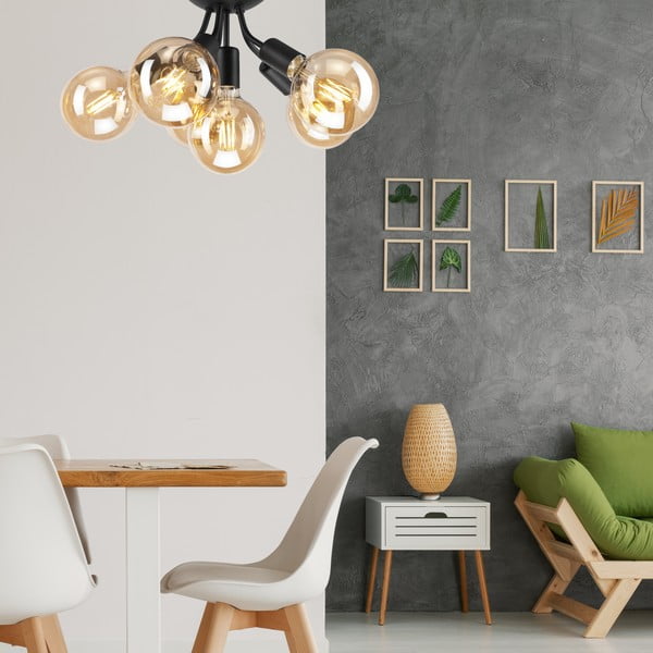 Plafoniera senza paralume nera Viggo – LAMKUR-image-2