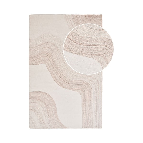 Tappeto in lana tessuta a mano color crema 200x300 cm Surat - House Nordic