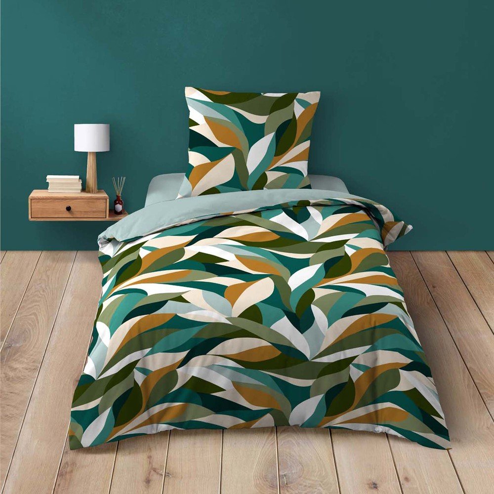 Set copripiumino e federa in cotone per letto singolo 140x200 cm Swan – douceur d'intérieur | Biancheria da letto