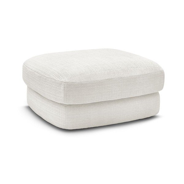 Poggiapiedi bianco con rivestimento in ciniglia Leonore – Bobochic Paris