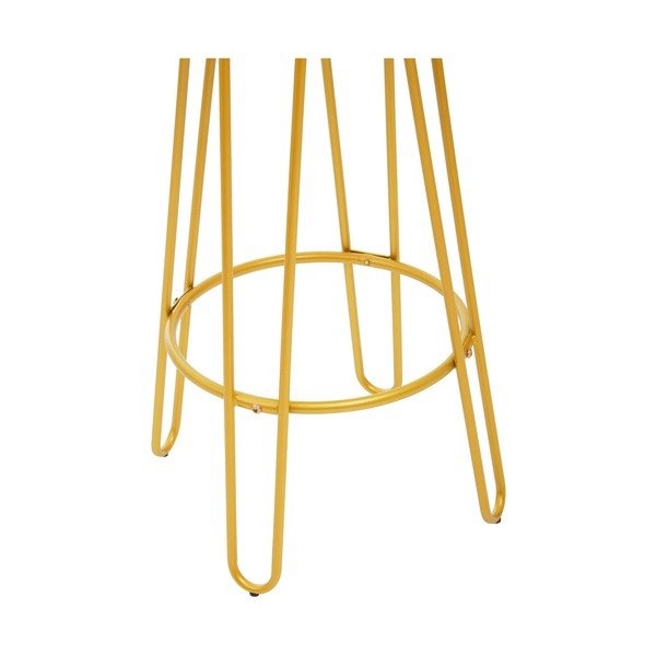 Sedia da bar dorata/di colore naturale in olmo massiccio (altezza della seduta 75 cm) District – Premier Housewares-image-4