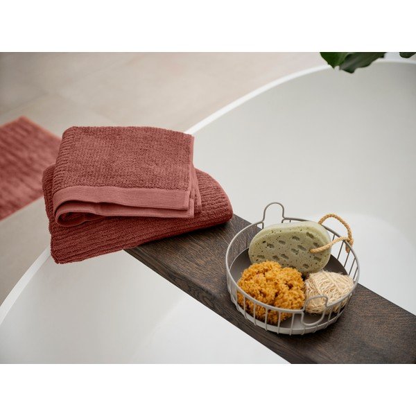 Asciugamano tipo terry color terracotta in cotone 50x70 cm Classic – Zone-image-3