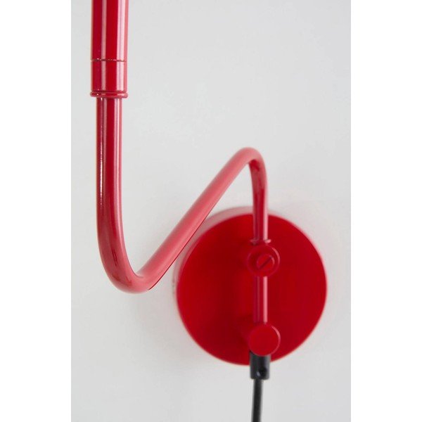 Lampada da parete rossa in metallo con alimentazione a corrente con struttura flessibile Stig – Jotex-image-4