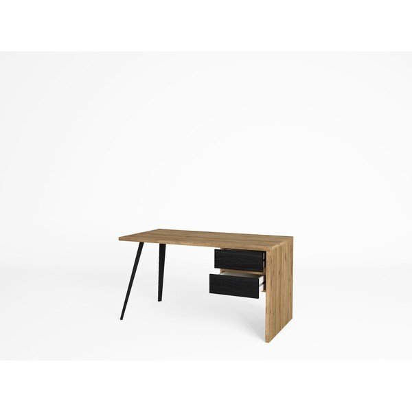 Tavolo da lavoro con piano in rovere 69x136 cm Eliot - Marckeric-image-4