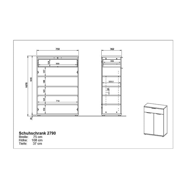 Scarpiera in rovere con cassetti Fremont - Germania-image-4