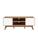 Tavolo TV in rovere decorato in bianco e naturale 140x53 cm Caitlin - Støraa