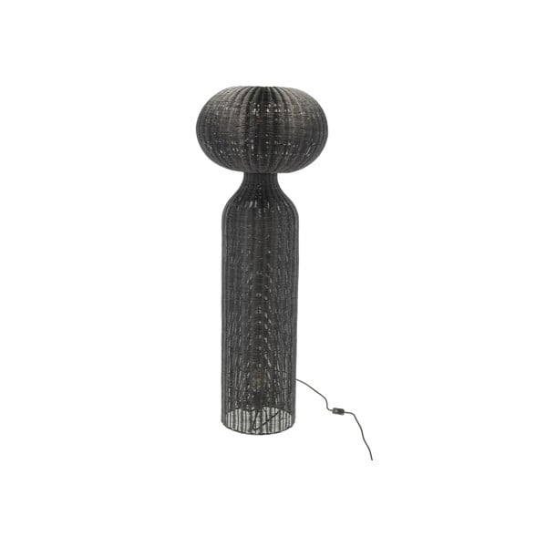 Lampada da terra nera con paralume in rattan (altezza 130 cm) Werna - Villa Collection