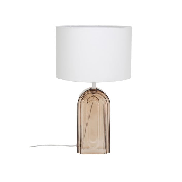 Lampada da tavolo in vetro beige e bianco, altezza 50 cm Bela - Westwing Collection