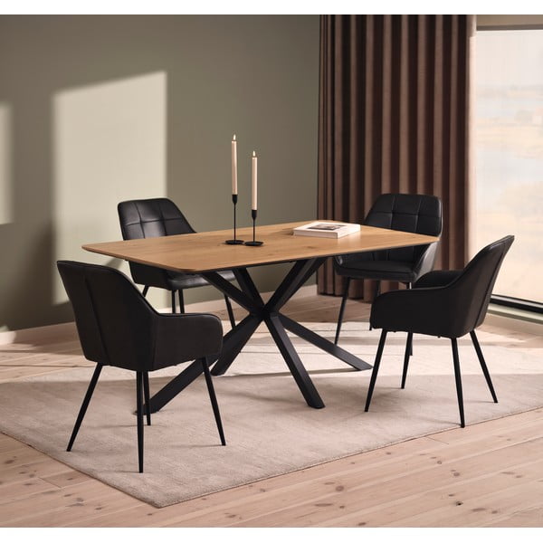 Set di sedie da pranzo grigio scuro in imbottito con braccioli 2 pz Nolan Square – Unique Furniture-image-1