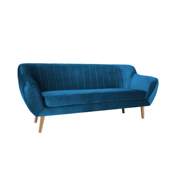Divano blu a tre posti Benito - Mazzini Sofas-image-1