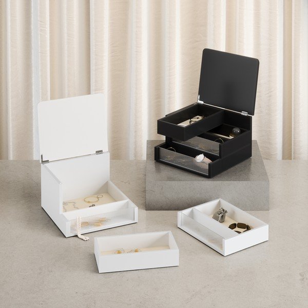Organizer da bagno nero opaco in legno Malibu – Umbra-image-4