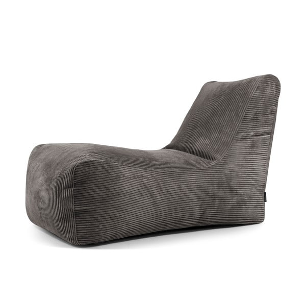 Puof a sacco grigio scuro con rivestimento in velluto a coste Lounge – SLOWDOWN