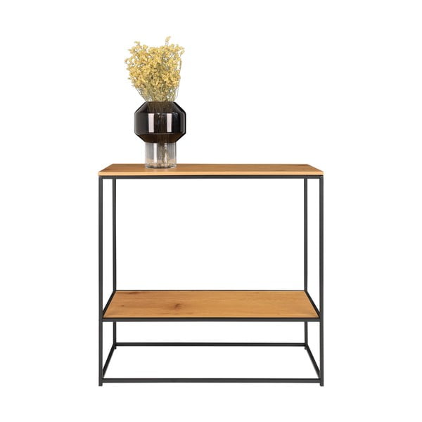 Consolle con piano in rovere decorato in colore naturale 80x36 cm Vita - House Nordic-image-3