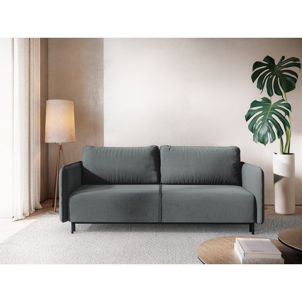 Divano grigio scuro allungabile/con contenitore 226 cm Luana – Makamii-image-1