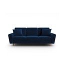 Divano blu allungabile e con contenitore con rivestimento in velluto 235 cm Kyoto – Cosmopolitan Design