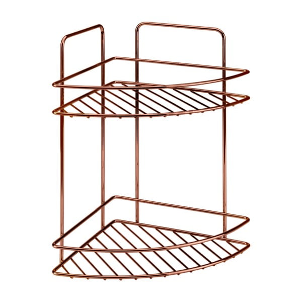 Mensola angolare da bagno a due piani Rame - Metaltex