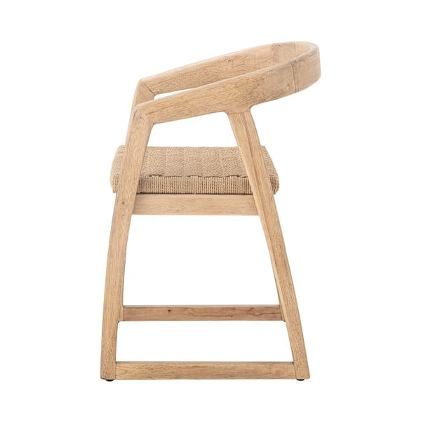 Sedia da pranzo di colore naturale in legno di cauciù massiccio Serrone – Bloomingville-image-4