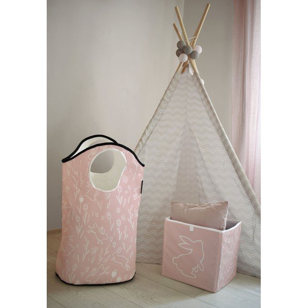 Scatola per bambini in tessuto rosa Sweet Bunnies - Butter Kings-image-1