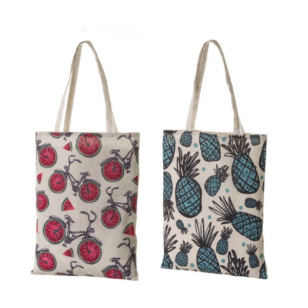 Set di 2 borse in tessuto Unimasa Shopping, 34 x 44 cm - Casa Selección