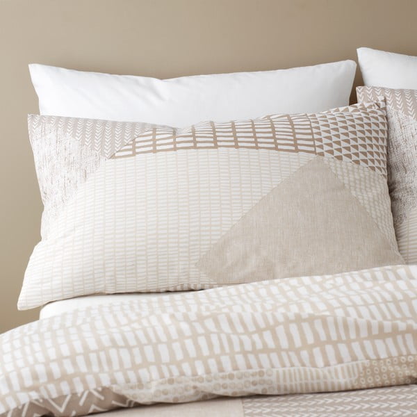 Biancheria da letto singola beige 135x200 cm Larsson Geo - Catherine Lansfield-image-3