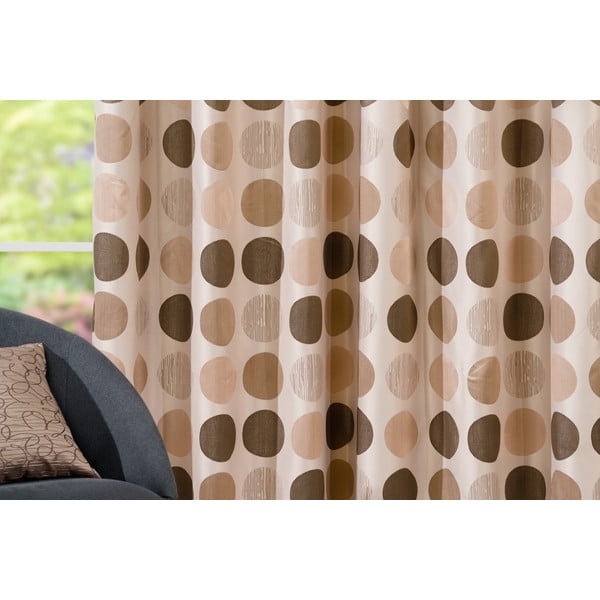 Tenda marrone/beige in jacquard 210x260 cm Cerro – Mendola Fabrics-image-1