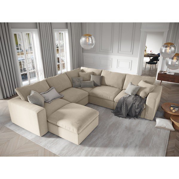 Angolo reversibile beige del divano modulare in velluto a coste Galaxy - Windsor & Co Sofas-image-4