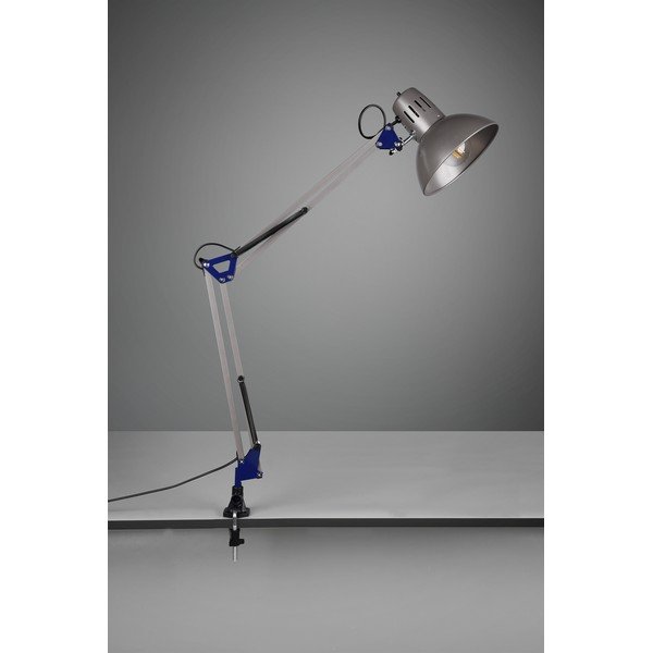 Lampada da tavolo argentata con struttura flessibile/con clip (altezza totale 73,5 cm) Tajo – Trio-image-2