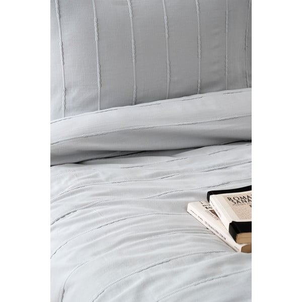 Set con copriletto e federa grigio in cotone 210x220 cm Sedef – Mijolnir-image-3
