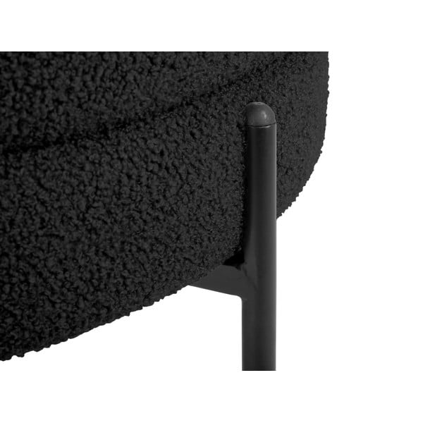 Poltrona nera in tessuto bouclé Noble - Leitmotiv-image-1