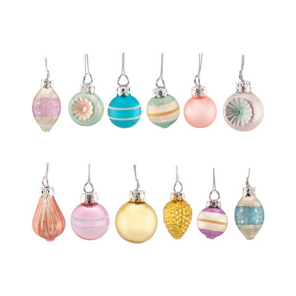 Set di palline di Natale in vetro 12 pz 19 cm Vintage – Sass & Belle