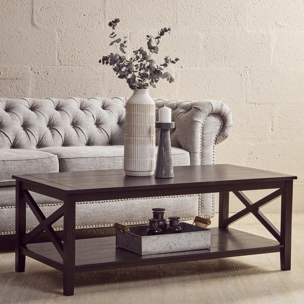 Tavolino da salotto nero 60x120 cm Heritage – Premier Housewares-image-4