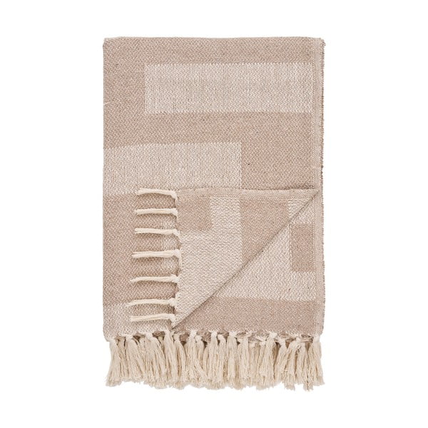 Coperta marrone chiaro in cotone riciclato 130x180 cm Adana – House Nordic