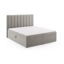 Letto boxspring grigio con contenitore 180x200 cm Gina - Milo Casa
