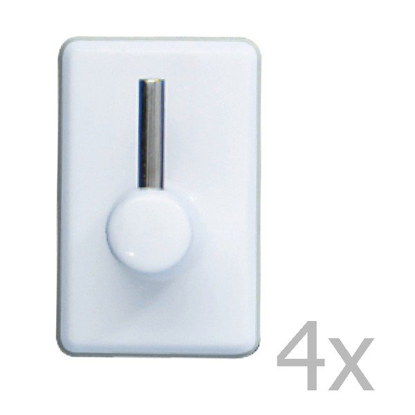 Set di 4 ganci da parete Ganci per tende bianco - Wenko-image-1