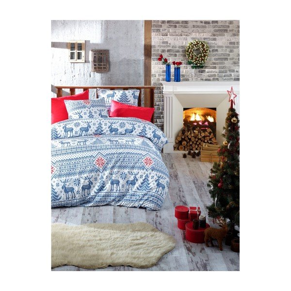 Biancheria da letto natalizia in cotone per letto matrimoniale con lenzuolo Maya, 200 x 220 cm - Mijolnir