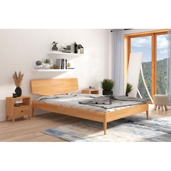 Letto matrimoniale in legno di faggio 140 x 200 cm Sund - Skandica-image-1