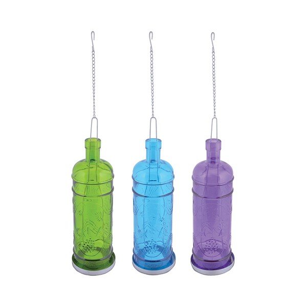 Sada 3 závěsných svícnů Esschert Design Bottle