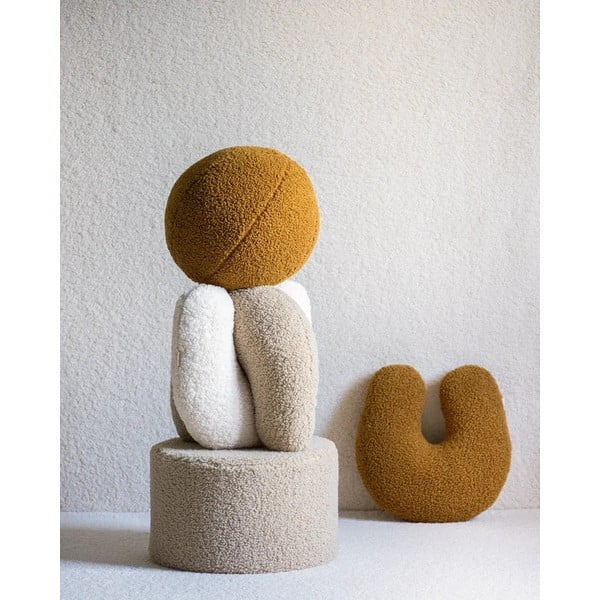 Cuscino per divano da bambini marrone chiaro con rivestimento in bouclé U – Wigiwama-image-3