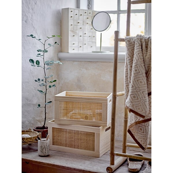 Set di accessori da bagno in gres crema Bea - Bloomingville-image-4