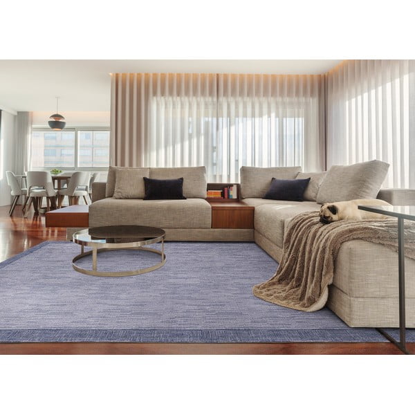 Tappeto in lana blu scuro 200x300 cm Linea - Agnella-image-1